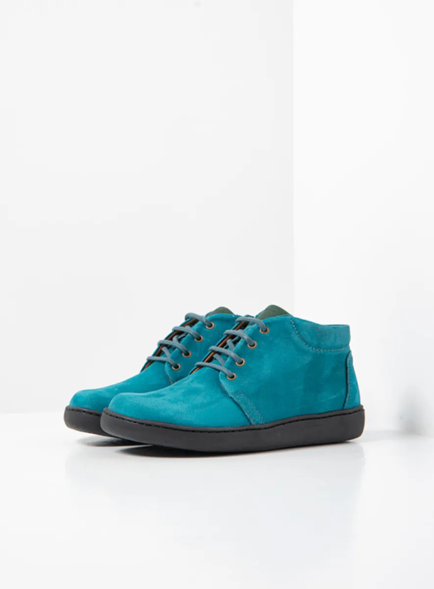 Wolky Hohe Schnürschuhe 08100 Kansas Lady 11880 Nubukleder petrol