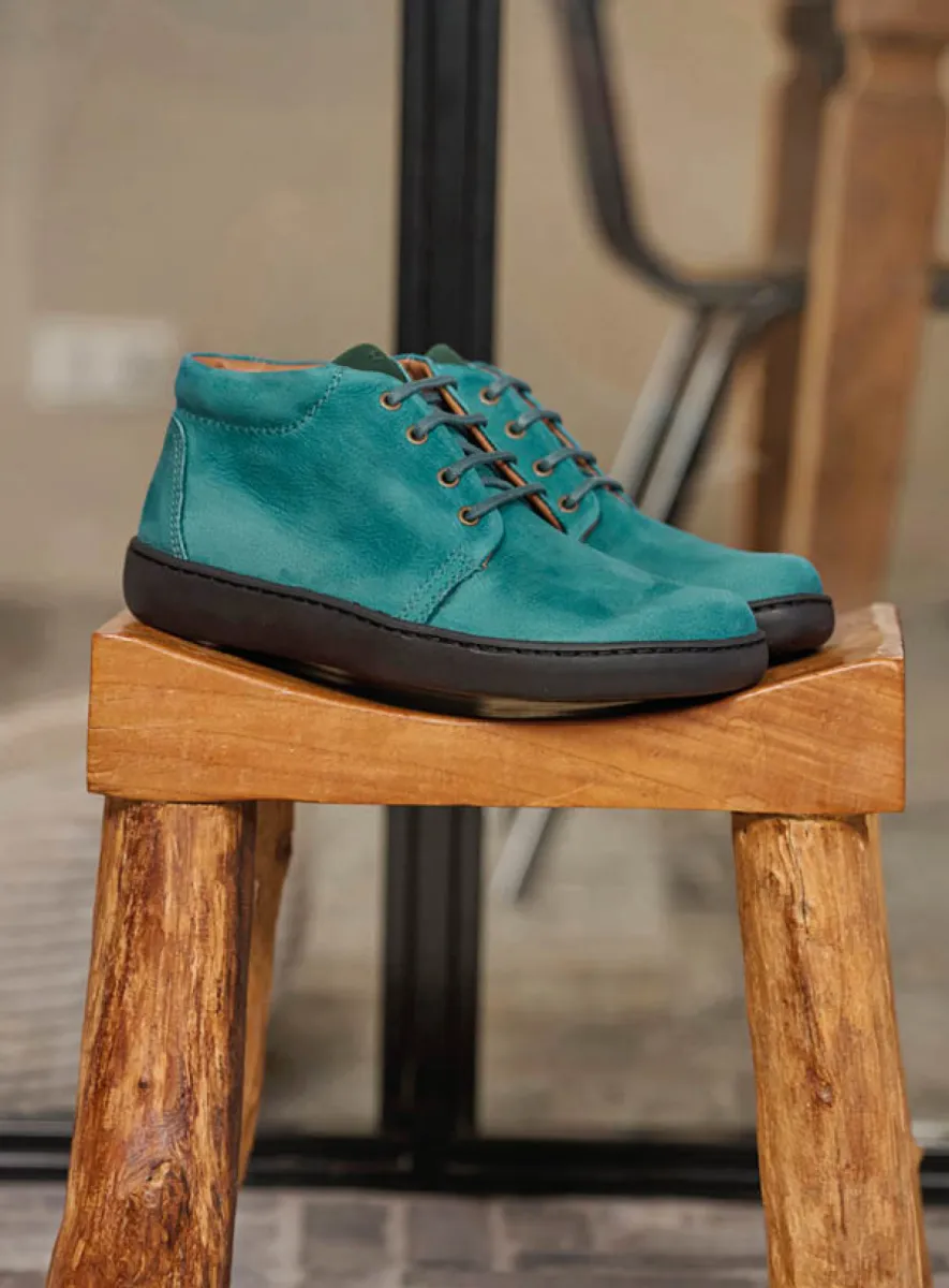 Wolky Hohe Schnürschuhe 08100 Kansas Lady 11880 Nubukleder petrol