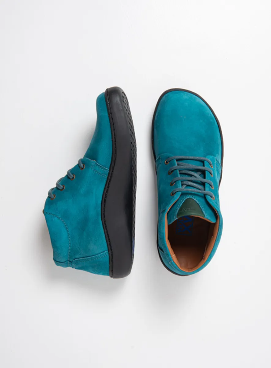 Wolky Hohe Schnürschuhe 08100 Kansas Lady 11880 Nubukleder petrol