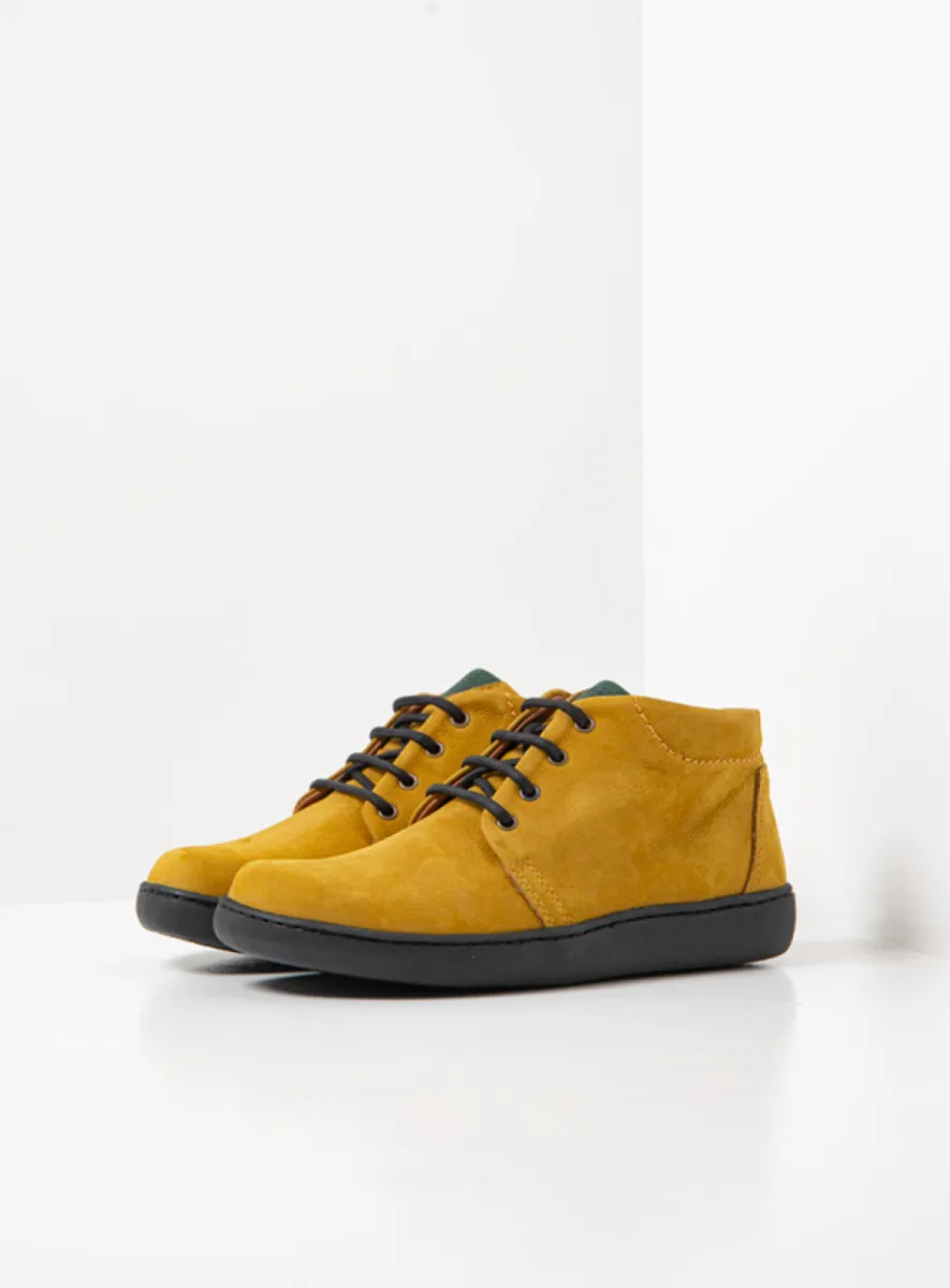 Wolky Hohe Schnürschuhe 08100 Kansas Lady 11940 Nubukleder senfgelb
