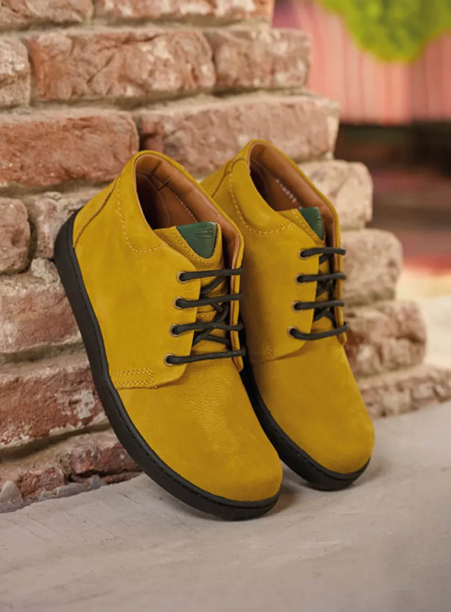 Wolky Hohe Schnürschuhe 08100 Kansas Lady 11940 Nubukleder senfgelb