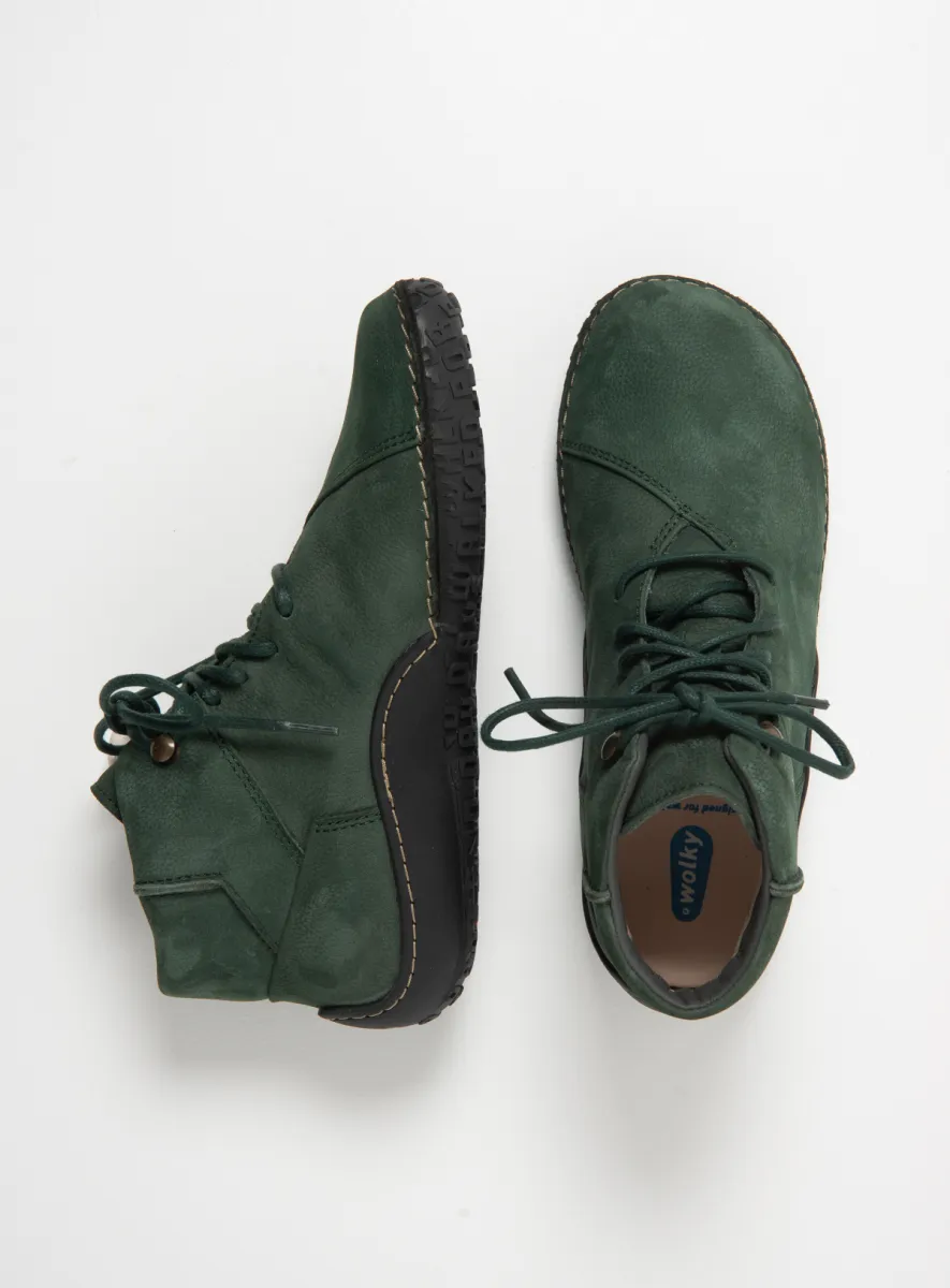 Wolky Schnürschuhe 08361 Mokola 11719 Nubukleder grün