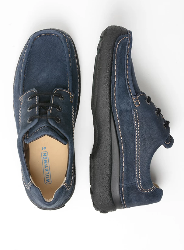 wolky komfortschuhe 09201 roll shoe men 11800 nubukleder blau top