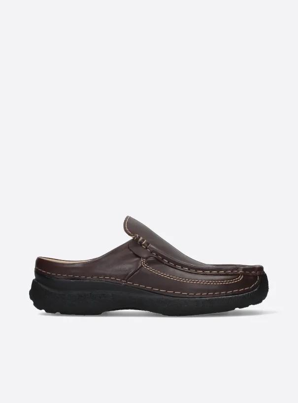 Wolky Roll Slide Men - Leder braun Clogs für herren